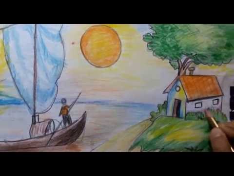 رسم منظر طبيعي سهل للاطفال - تعلم الرسم للاطفال 4601 10