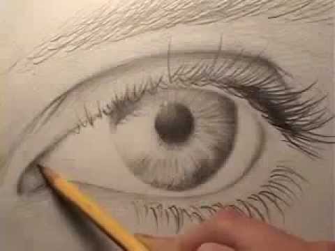 تعليم رسم العين بالرصاص بالصور
